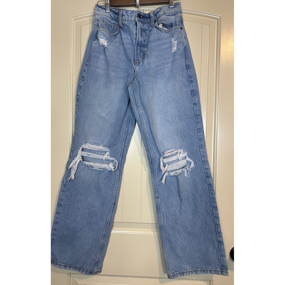 Arizona Highest Rise Straight Leg baggy loose fit jeans sz 5 distressed 90s Y2K